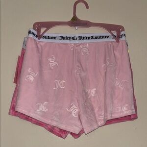 Juicy Couture Pink and JC Print Fleece Shorts